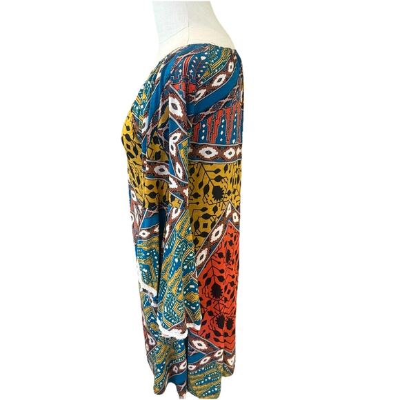 Lonesome Blouse Tunic Dress Womens Medium Multicolor Floral Off the Shoulder - Picture 5 of 10